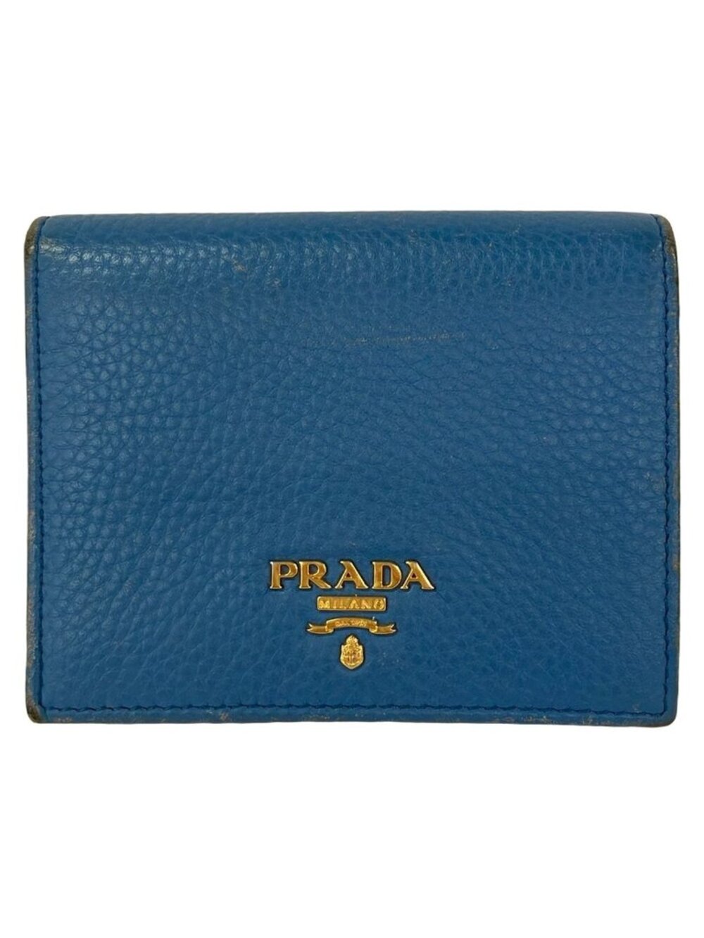 Prada Bifold Wallet Light Blue Leather